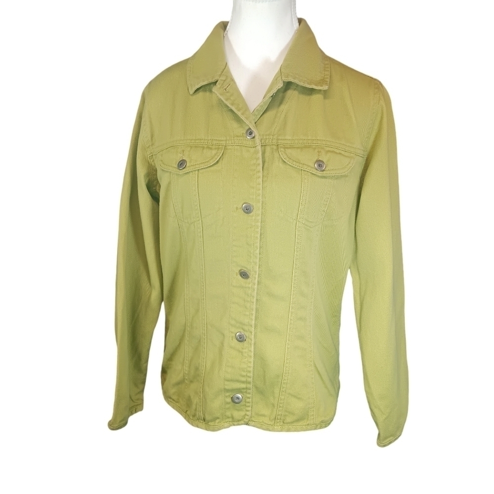 Women’s Chicos Avocado Green Light Weight Jacket Size 0  98%Cotton